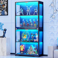 Black 4-Tier Display Cabinet with Glass Doors T950366