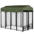 8' x 4' x 6' Outdoor Dog Kennel with Rotating Bowls Q793624