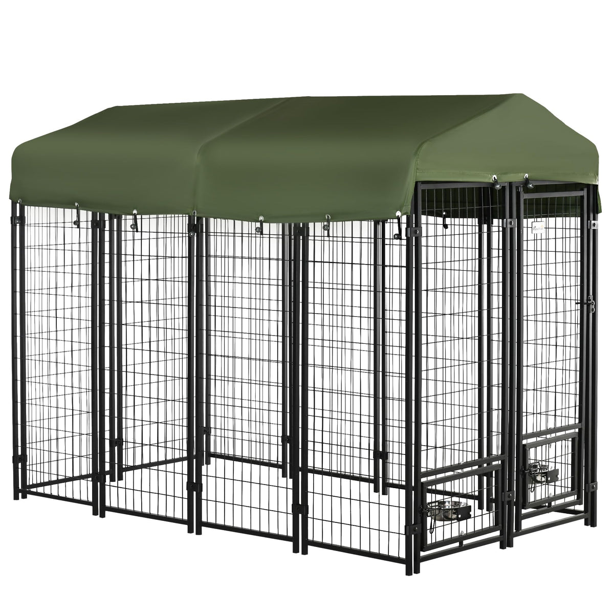 8' x 4' x 6' Outdoor Dog Kennel with Rotating Bowls Q793624