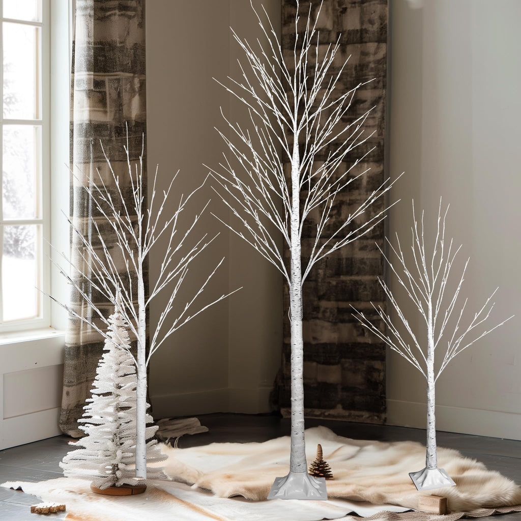 Light up Birch Tree 3 Pack Pre lit Christmas Tree F675640