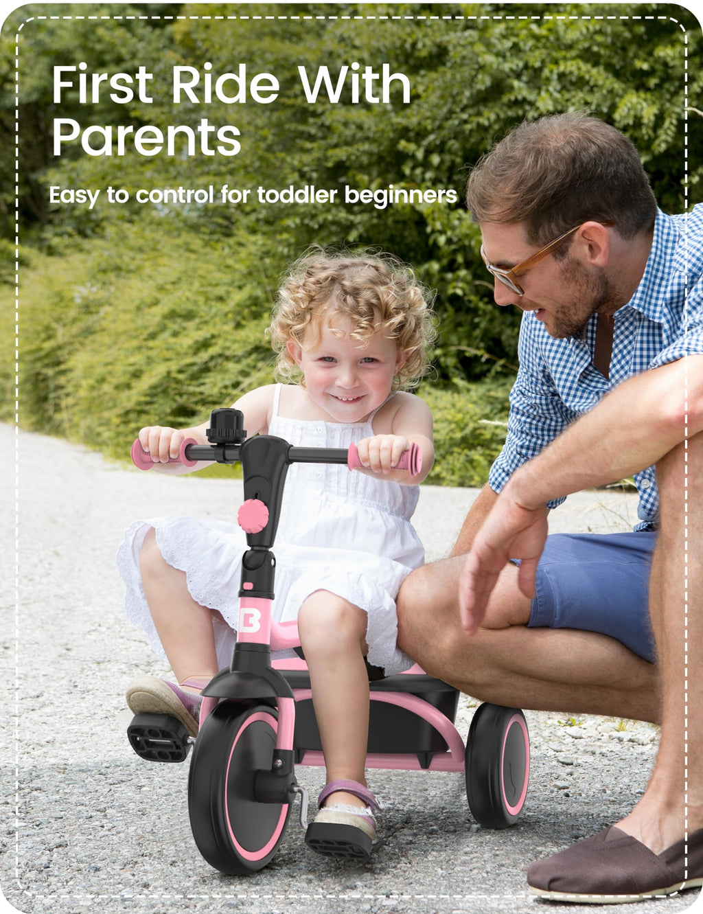 Pink Toddler Tricycle with Bell U142