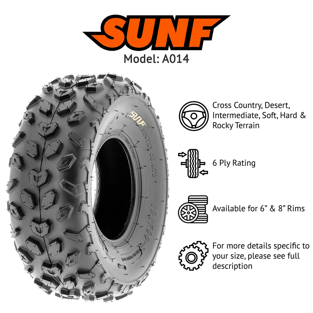 19x7-8 Knobby ATV & Go Kart Tires, Tubeless Pair of 2 K3082