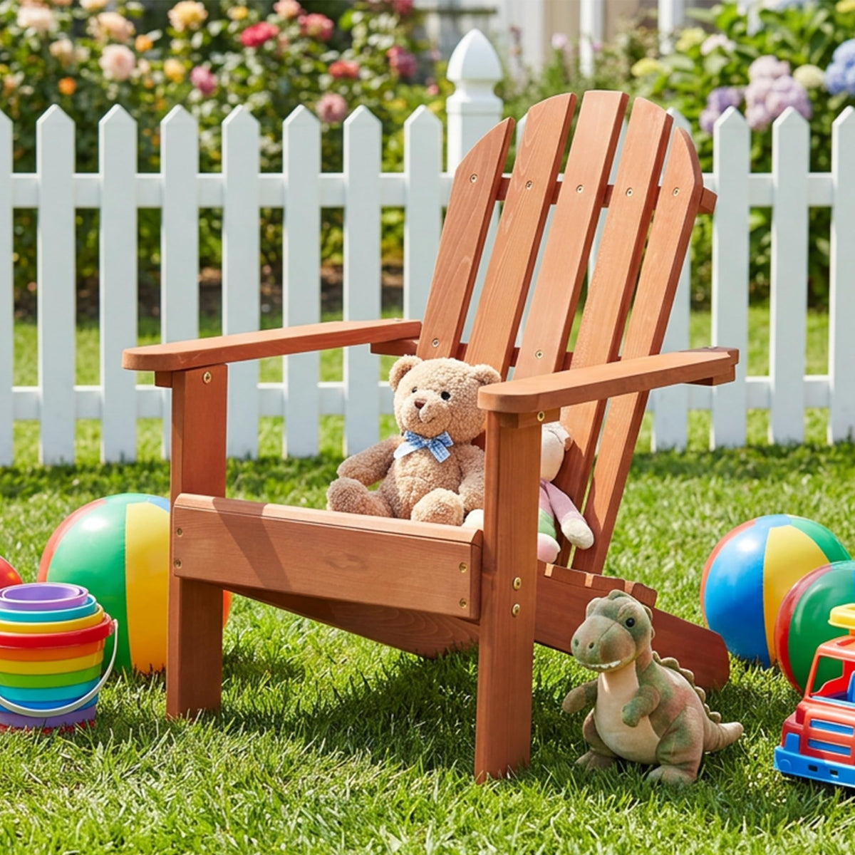 Kids Outdoor Wooden Adirondack Chair E73569